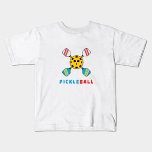 Funny pickleball pirates logo Kids T-Shirt